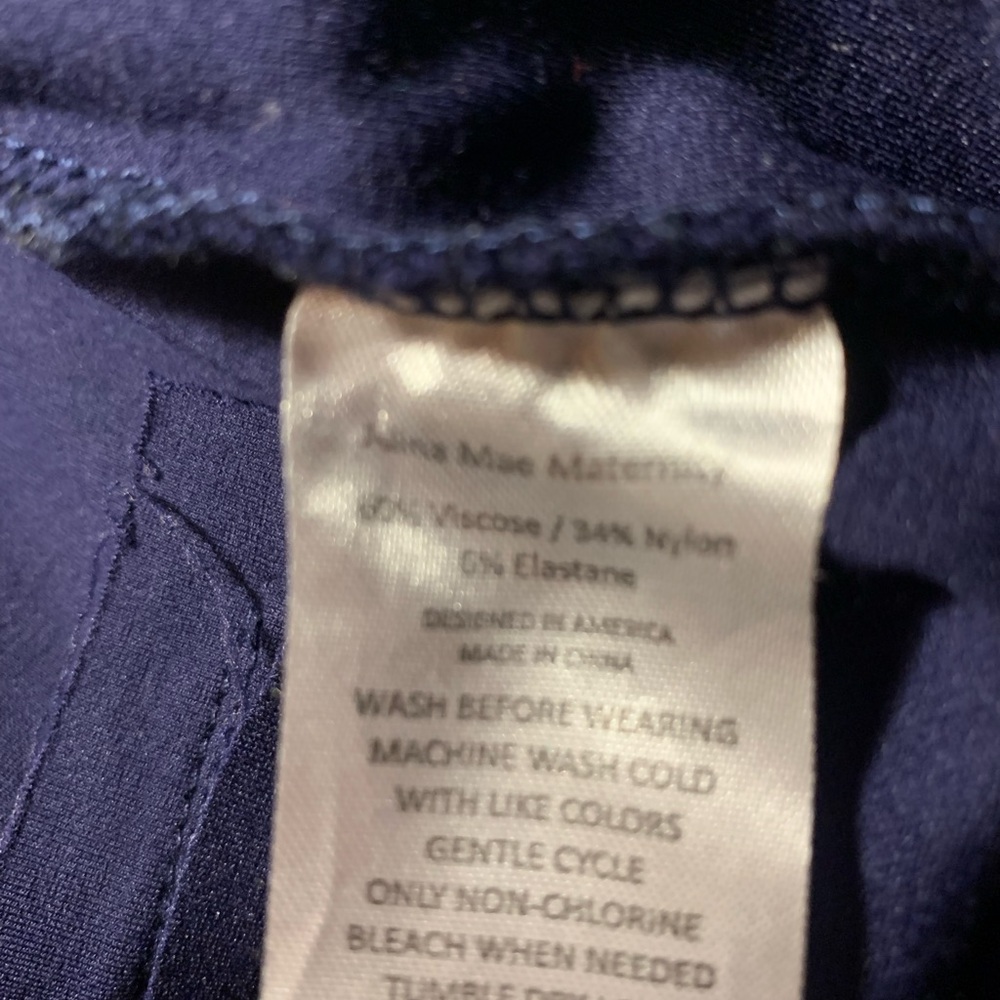 Euc Maternity Alina Mae From Baby To Belly Navy Taper Pants- Size M- View 5
